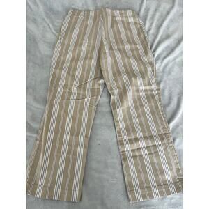 GAP Striped Stretch Capri Side Zip Sz 10  2006 Cotton Spandex Y2K Workwear VTG